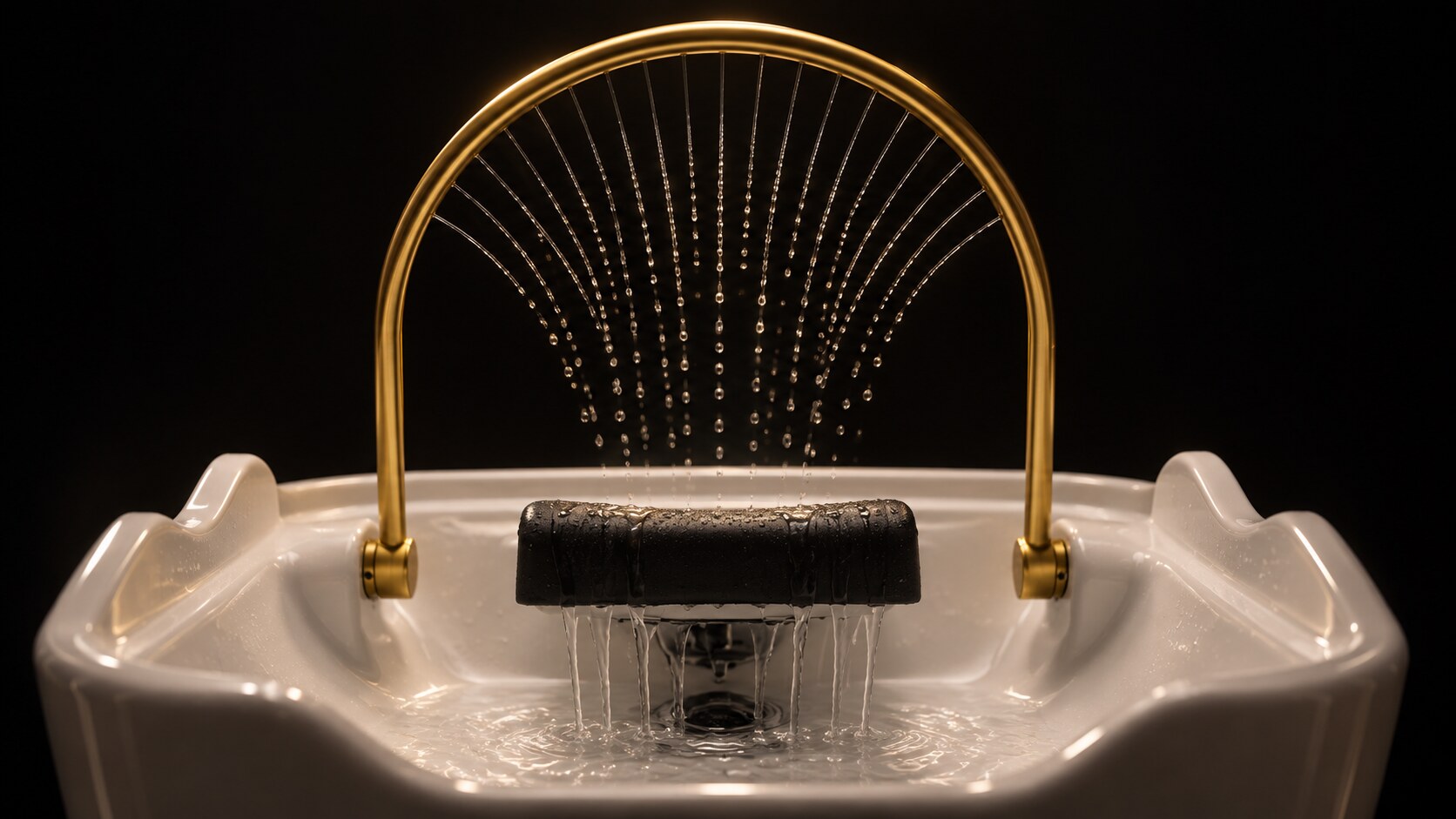 HCS WOMEN beli Head Spa lavabo sa zlatnim vodenim lukom